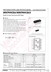 MN74HC86S datasheet pdf Panasonic