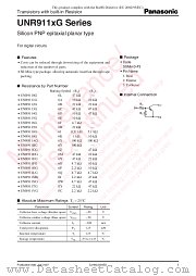 UNR911NG datasheet pdf Panasonic