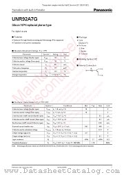 UNR92A7G datasheet pdf Panasonic