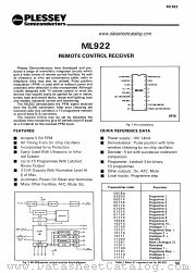 ML922 datasheet pdf PLESSEY Semiconductors