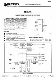 ML925 datasheet pdf PLESSEY Semiconductors