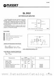 SL952 datasheet pdf PLESSEY Semiconductors
