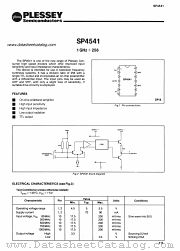 SP4541 datasheet pdf PLESSEY Semiconductors