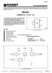 SP4545 datasheet pdf PLESSEY Semiconductors