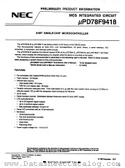 UPD78F9418 datasheet pdf NEC
