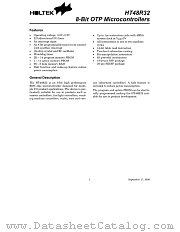 HT48R32 datasheet pdf Holtek Semiconductor