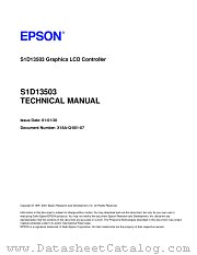 S1D13503 datasheet pdf Epson Company