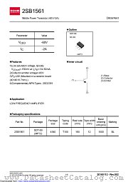 2SB1561T100 datasheet pdf ROHM
