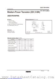 2SD1781KFRA datasheet pdf ROHM