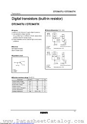 DTC643TUT106 datasheet pdf ROHM