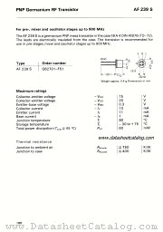 AF239S datasheet pdf Siemens