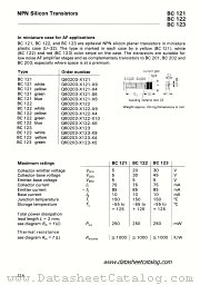 BC121 datasheet pdf Siemens