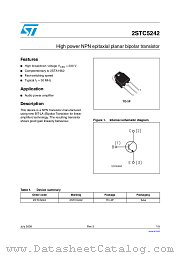 2STC5242 datasheet pdf ST Microelectronics