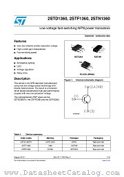 2STF1360 datasheet pdf ST Microelectronics