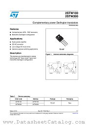 2STW200 datasheet pdf ST Microelectronics