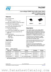 74LCX07YTTR datasheet pdf ST Microelectronics