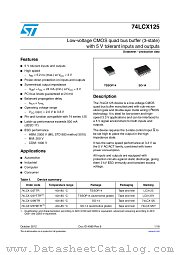 74LCX125YTTR datasheet pdf ST Microelectronics