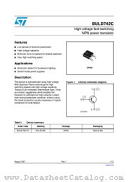 BULD742C datasheet pdf ST Microelectronics