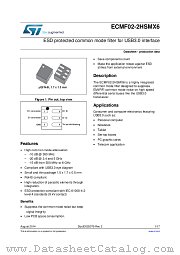 ECMF02-2HSMX6 datasheet pdf ST Microelectronics