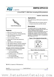 EMIF02-SPK01C2 datasheet pdf ST Microelectronics
