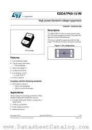 ESDA7P60-1U1M datasheet pdf ST Microelectronics