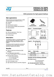 ESDAULC6-3BP6 datasheet pdf ST Microelectronics