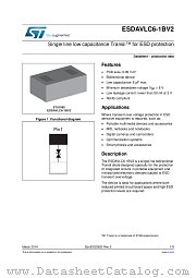 ESDAVLC6-1BV2 datasheet pdf ST Microelectronics