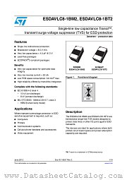ESDAVLC8-1BT2 datasheet pdf ST Microelectronics