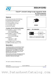 ESDLIN1524BJ datasheet pdf ST Microelectronics