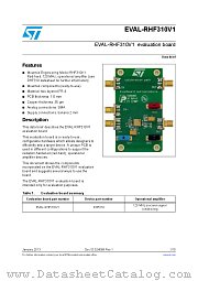 EVAL-RHF310V1 datasheet pdf ST Microelectronics