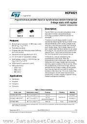 HCF4021YM013TR datasheet pdf ST Microelectronics