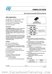HDMIULC6-4SC6 datasheet pdf ST Microelectronics