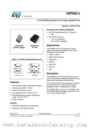 HSP062-2M6 datasheet pdf ST Microelectronics