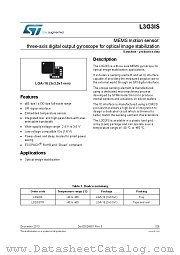 L3G3ISTR datasheet pdf ST Microelectronics