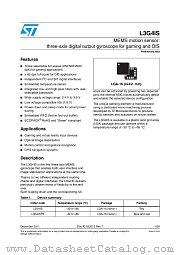 L3G4ISTR datasheet pdf ST Microelectronics