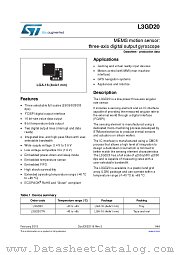 L3GD20 datasheet pdf ST Microelectronics