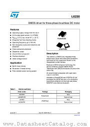 L6230Q datasheet pdf ST Microelectronics