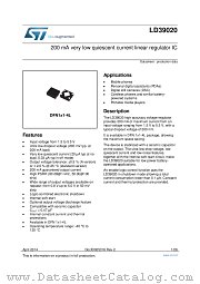 LD39020PU33R datasheet pdf ST Microelectronics