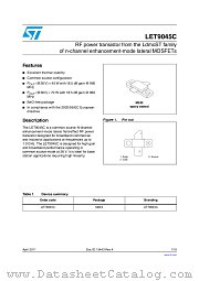 LET9045C datasheet pdf ST Microelectronics