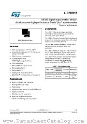 LIS2HH12TR datasheet pdf ST Microelectronics