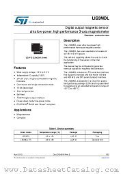 LIS3MDL datasheet pdf ST Microelectronics
