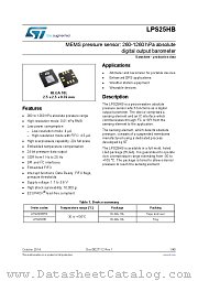 LPS25HBTR datasheet pdf ST Microelectronics