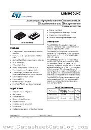 LSM303DLHC datasheet pdf ST Microelectronics