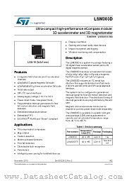 LSM303DTR datasheet pdf ST Microelectronics