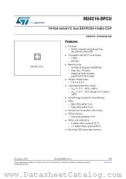 M24C16-DFCU datasheet pdf ST Microelectronics
