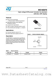 MD1802FX datasheet pdf ST Microelectronics