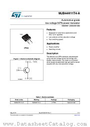 MJB44H11T4-A datasheet pdf ST Microelectronics