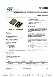MP34DT02TR datasheet pdf ST Microelectronics