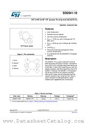 SD2941-10W datasheet pdf ST Microelectronics