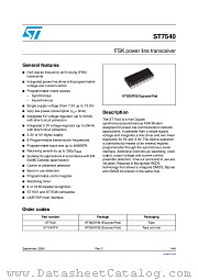 ST7540 datasheet pdf ST Microelectronics